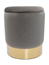 Eva - Samthocker - grün - Samt - Ø 31 H 38 cm